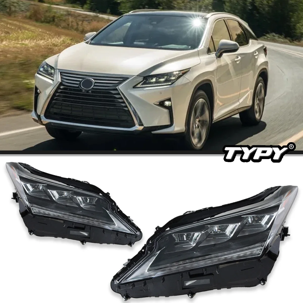 

Car Lights For Lexus RX LED Headlight 2016-2018 RX300 RX270 RX350 High-End 3-Eye Headlights LED Plug And Play
