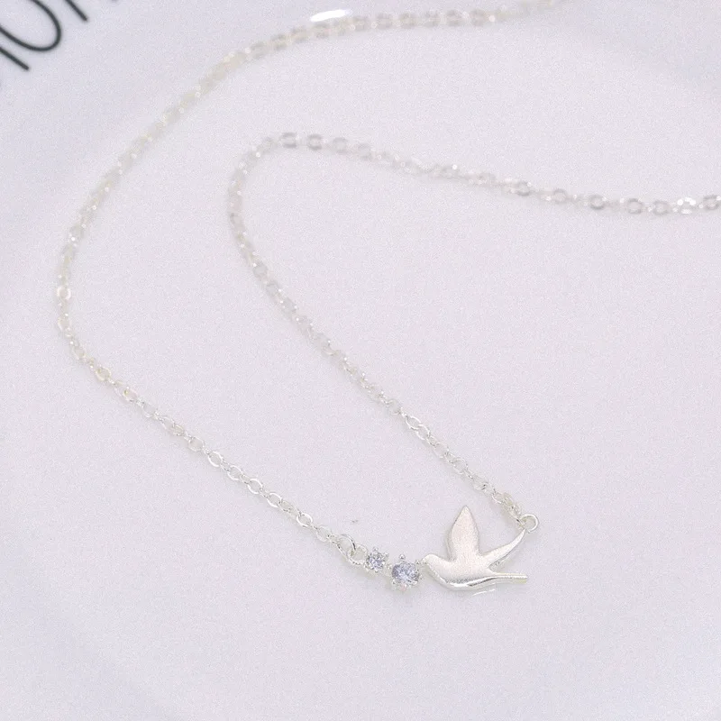 925 Sterling Silver Bird Zircon & Pendants For Women Fashion Lady Festival Gift Sterling-silver-jewelry