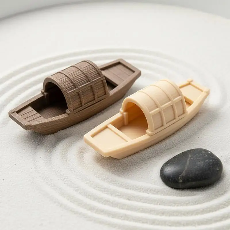 Simulation Floating Mini Boat Model Figurine Micro-landscape For Fish Tank Bonsai Landscaping Fountain Aquarium Decoration