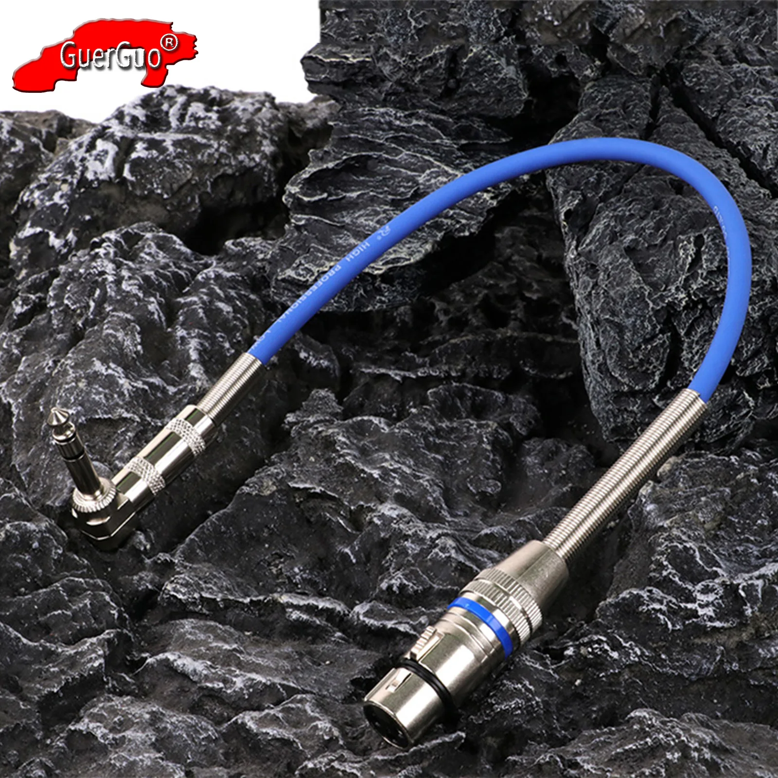 1/4 Inch to XLR Cable,Right Angle 6.35mm TRS Male Stereo Jack to 3Pin XLR Female Plug Audio MIC Cord for Speaker Guitar Mixer