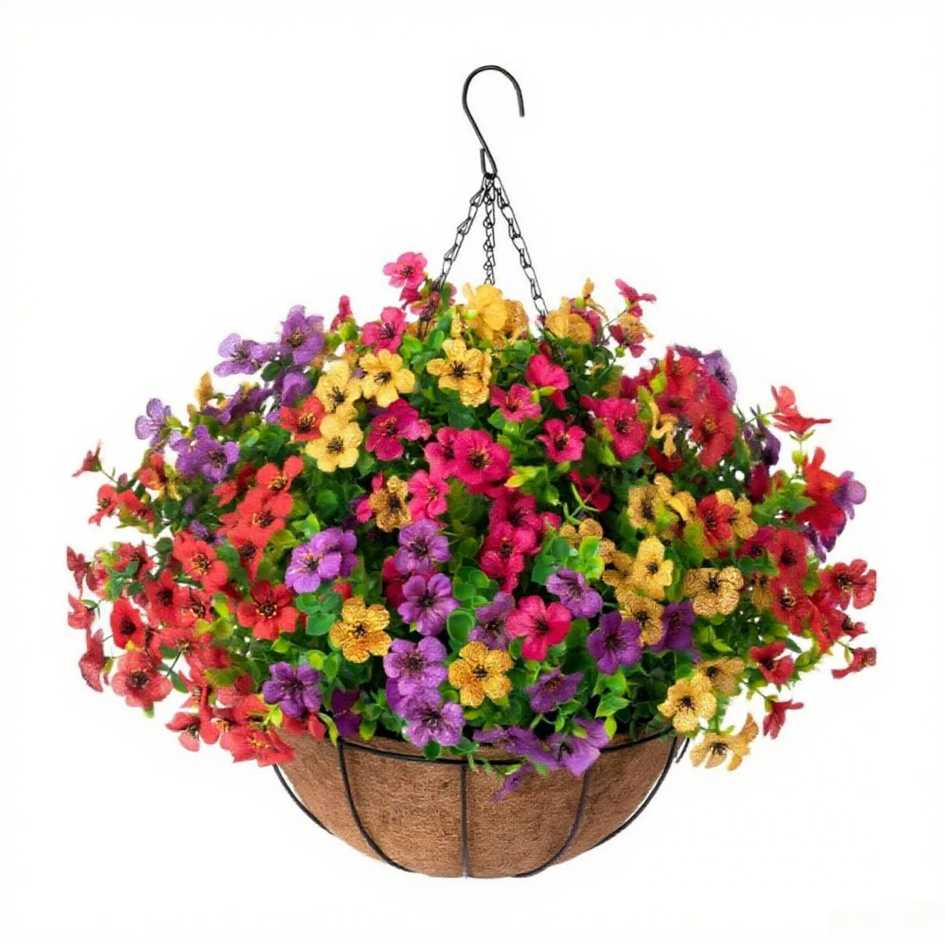 

Christmas iron frame coconut palm hanging basket violet decoration spring gardening round hanging basket shop decoration