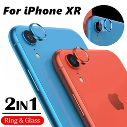 Metal Back Lens Protector Ring for iPhone XR Aluminun Alloy Camera Protective Ring with Glass Cover Film for Apple iPhone XR