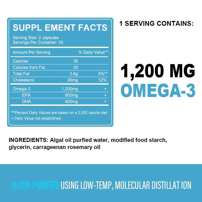 Omega 3 Better Than Fish Oil Omega 3 6 9 - Vegan Omega 3 Fatty Acid Supplements – Algae Omega 3 Supplement - Vegan DHA, DPA, EPA