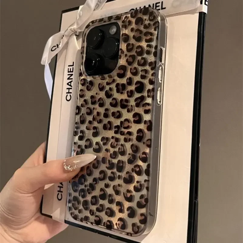 

Luxury Feather Brown Leopard Pattern Phone Case for IPhone 16 Pro Max Silicone 16 15 Pro Anti Drop 13 14 Plus IPhone Case Cover