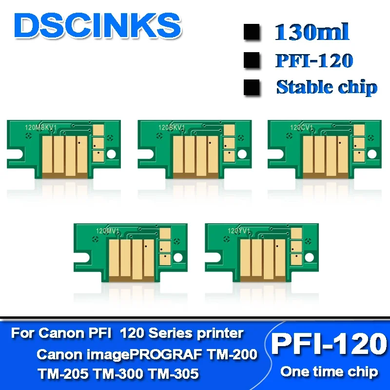 

PFI-120 Permanent Chip For Canon imagePROGRAF TM-200 TM200 TM-205 TM-300 TM-305 TM300 TM305 Printer Cartridge PFI120 Chips