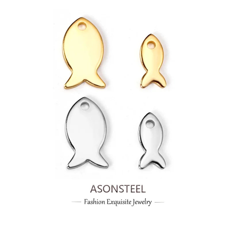 

ASONSTEE 100 шт./лот двусторонний кулон в форме рыбы оптовая продажа браслет из нержавеющей стали принадлежности для изготовления ювелирных изделий DIY аксессуары