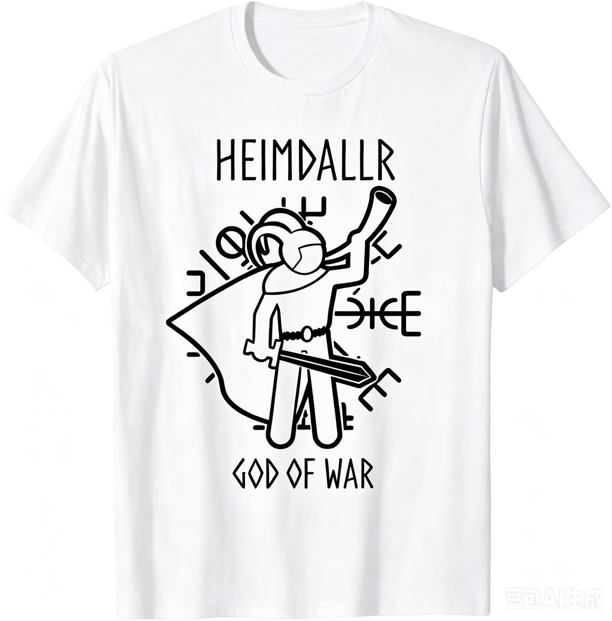 Heimdallr God War Guitarist Graphic Tee Black Cotton Short Sleeve T-Shirt Music Gaming Fans Soft Comfort Fit Available in S-4XL