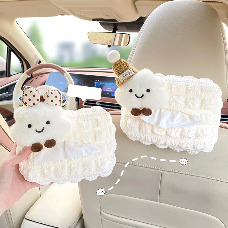 

[CCB10]Car Tissue Holder Cute Cloud Plush Car Tissue Box Holder, Cloud Car Tissue Cover, Boho Interior Car Accessories For Women