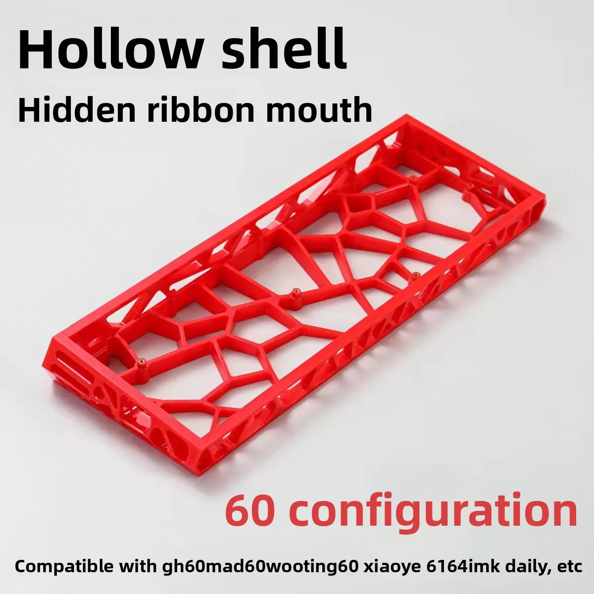 WW60 Hollow Keyboard Case GH60 Hole Pure Red PC Injection Shell for Mad60/Win60 Wooting60 Magnetic Axis Keyboard Shell PC Gifts