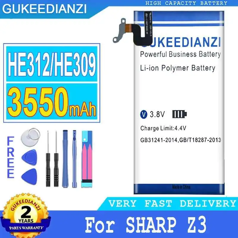 

Premium Replacement HE312 HE309 For Sharp Z3 L900S FS8009 3550Mah Mobile Phone Battery Safe