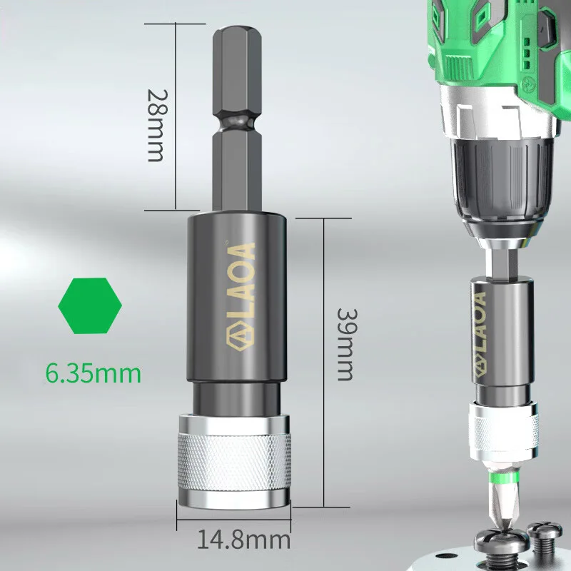 LAOA مفك بت محول الحفر الكهربائية موصل قضيب الإفراج السريع موصل قضيب بت تمديد قضيب #2