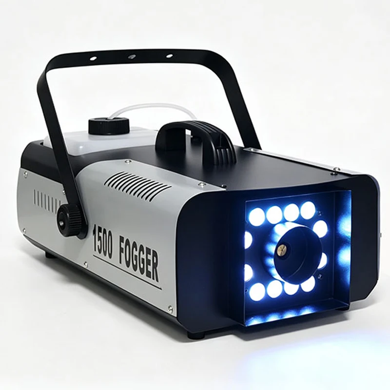 1500W 12LED Smoke Machine Portable Metal With Manual & Remote DMX512 Fog Machine For Carnival Wedding Christmas Halloween Party