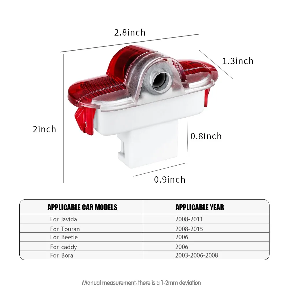 2 sztuki świateł powitalnych LED do drzwi samochodowych do Volkswagen VW Lavida 2008-2011 Touran 2008-2015 Beetle 2006 Caddy 2006 Bora 2003 2006 2008