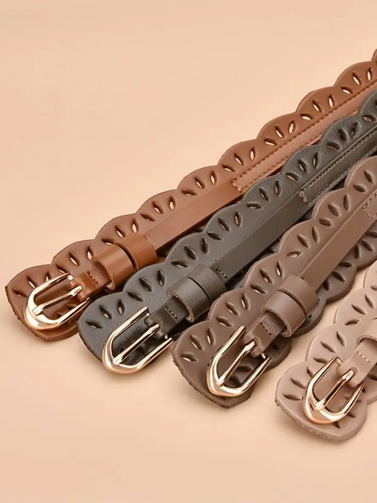 3,8 CM Breite Weibliche Luxus Marke Top Qualität Hohl Muster Pin Schnalle Mode Handgemachte Accessoire Taille Gürtel – Detail 1