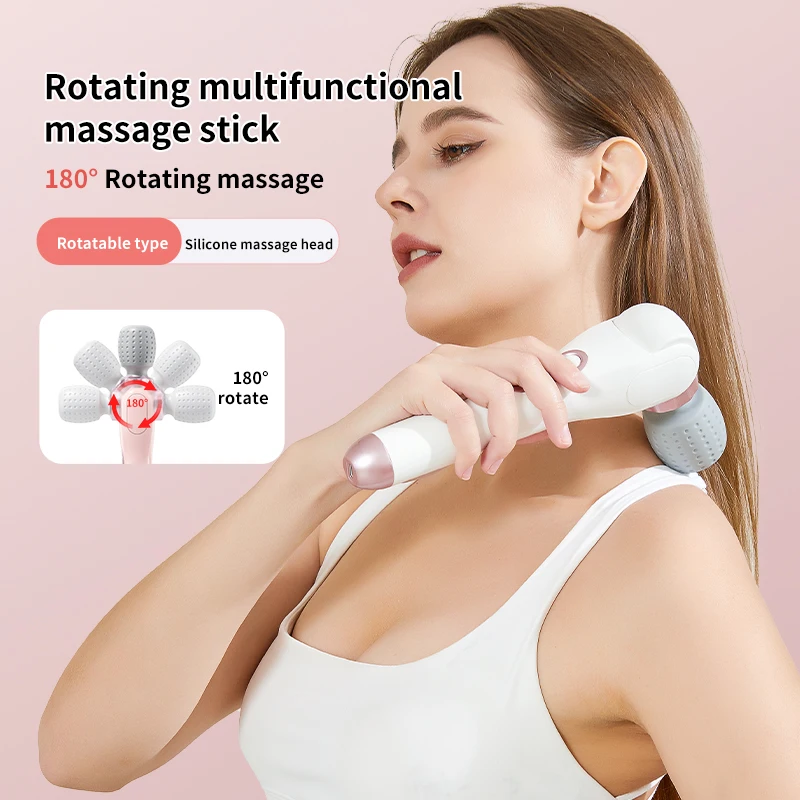 

USB rechargeable handheld massager, electric massage hammer, kneading and vibration massager, whole body relaxation, five-speed