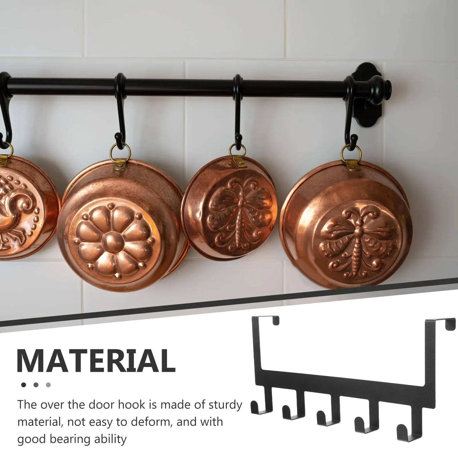 

Over Door Hook Practical Punch Free Coat Towel Rack Easy Remove for Bathroom Bedroom Kitchen Closet Over The Door Hook