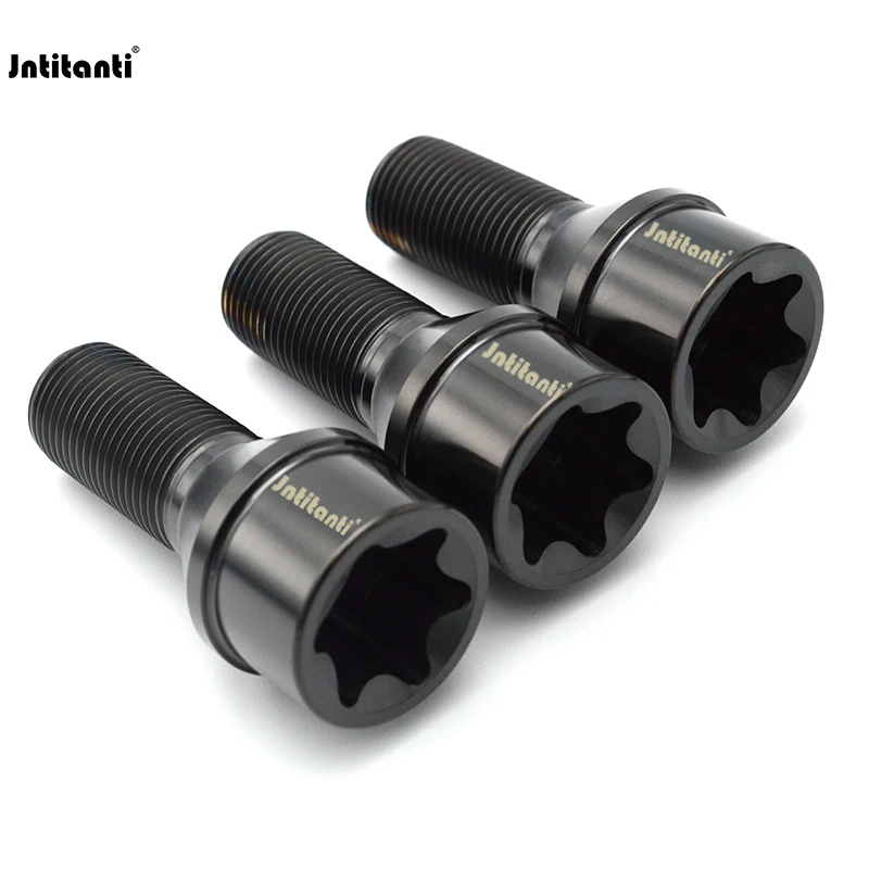 Jntitanti Torx Socket Conical Seat Gr.5 Titanium Wheel Bolt M12x1.25 for French Italian Car Wheel