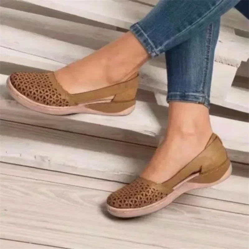 2024 Womens Autumn New Style Fashion Round Toe Flat Non-slip Women\'s Shoes Casual Shallow Mouth One-step Shoes for Women Mothers