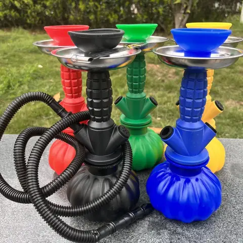 Acrylic Shisha Hookah Set with Single Silicone Hose for Outdoor Travel Portable Narguile Cachimba Accessories