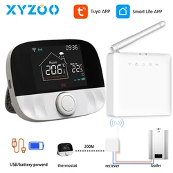 WiFi Tuya Wireless Thermostat for Gas Boiler Smart RF433 Floor Heating Temperature Controller Battrery USB Powerd Alexa Google