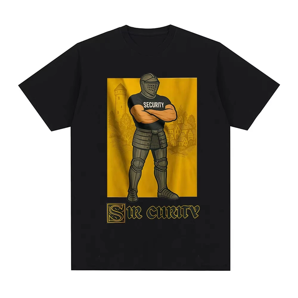 2026Sir Curity Funny Knight Meme Graphic T-shirts Men's Women Clothing Cotton Casual  Short Sleeves T Shirts Streetwear