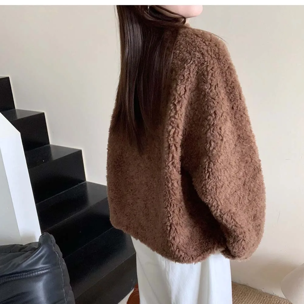 معطف فرو صوف الحمل أنثى 2025 شتاء جديد طوق سترة شيرلينغ الأغنام الشابة #5