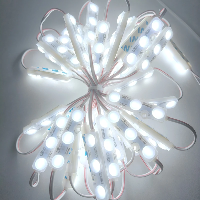 50 stks 5730 SMD LED Module Verlichting IP67 Waterdicht 3 LED Back Lights DC12V 1.5 W Spiegel Licht Rood Blauw groen Wit Led Module