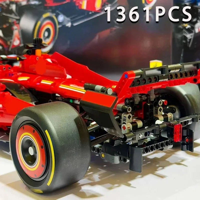 1:8 F1 Formula 42206 42207 Techniczny Samochód Wyścigowy Mechaniczny SF-24 Klocki Konstrukcyjne Dekoracja Ozdoba Zabawka Prezent na Przyjęcie ﻿