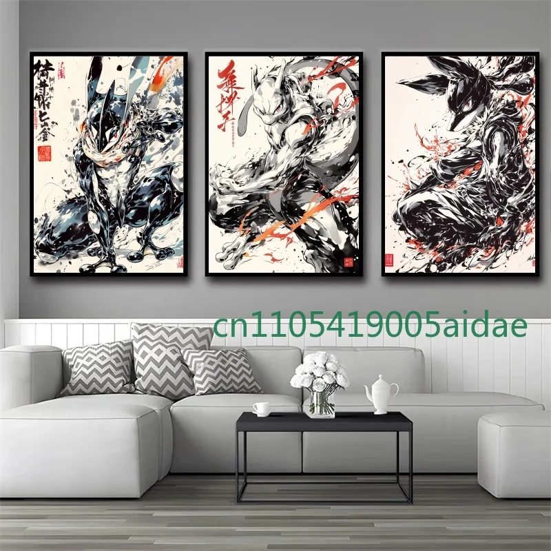 

Japenese Pokemon Anime Pikachu Poster Hd Canvas Prints Home Decoration Paintings for Living Room Poster Canvas Wall Decorative