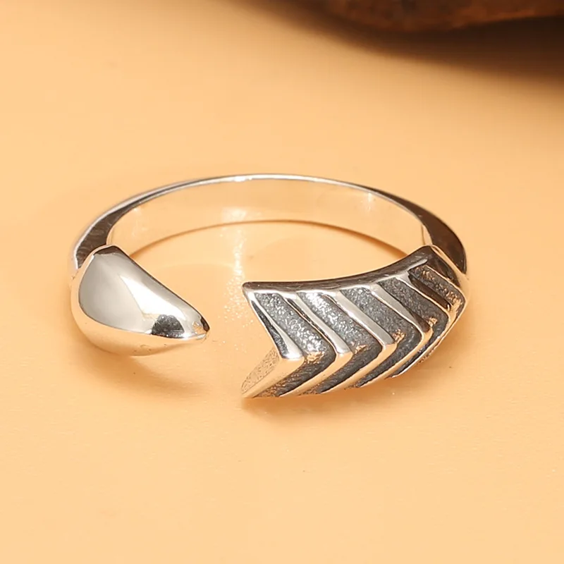 

S925 sterling silver retrostylish cupid's arrow ring simple silver jewelry thai silver fashion open men's and women's ring