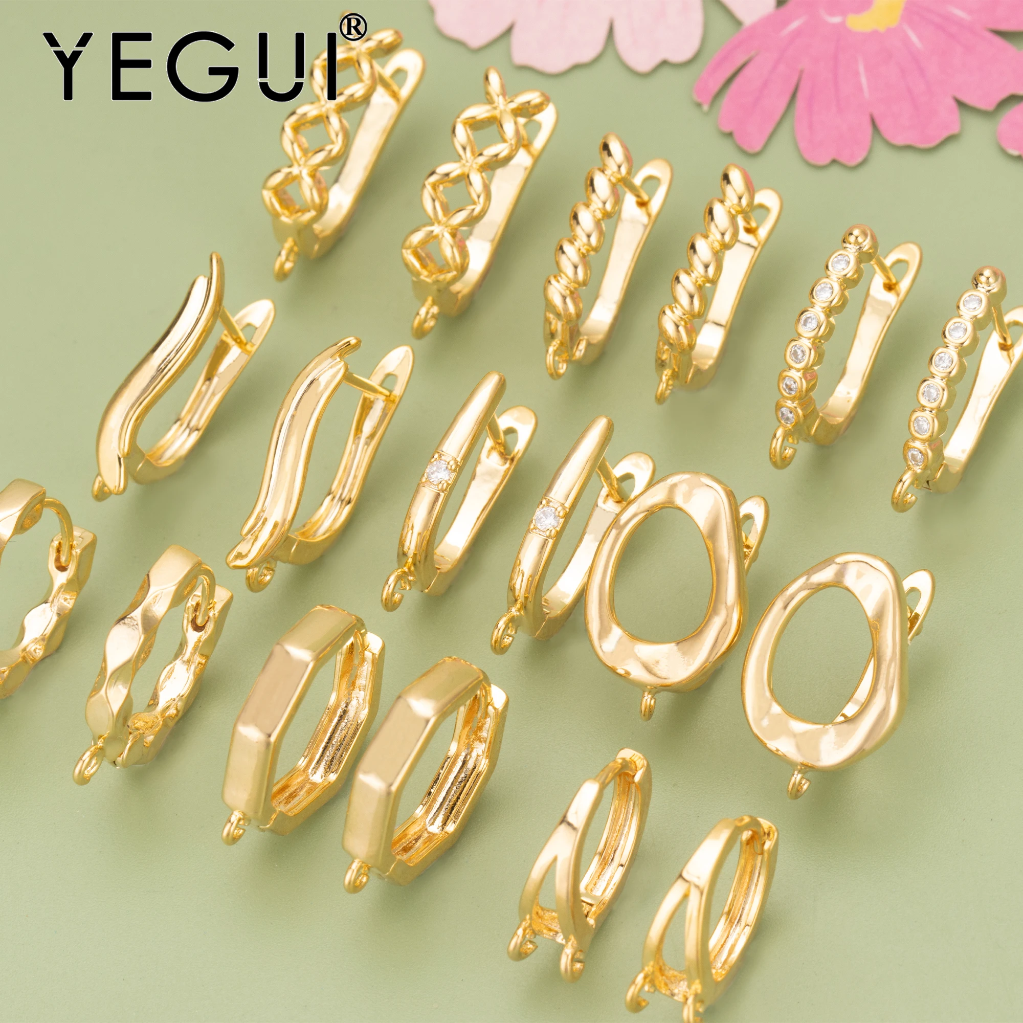 YEGUI MC95,jewelry accessories,18k gold rhodium plated,nickel free,copper,jewelry making,diy earrings,clasp hooks,10pcs/lot