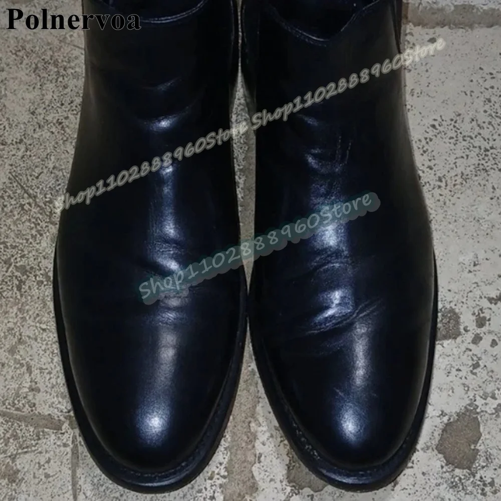 

Trendy High Quality Black Leather Elastic Men Pumps Flats Dress Shoes For Men Slip On Formal Fashionable Catwalk 2026 Men Boots