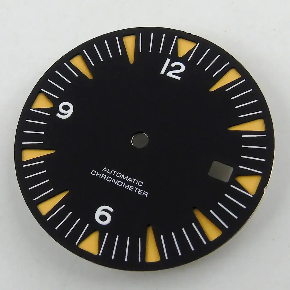 

Sterile 31mm Sandwich Watch Dial Luminous Black/Blue Fit NH35/Miyota8215 821A DG/Mingzhu2813/ETA2824 PT5000 Date Window