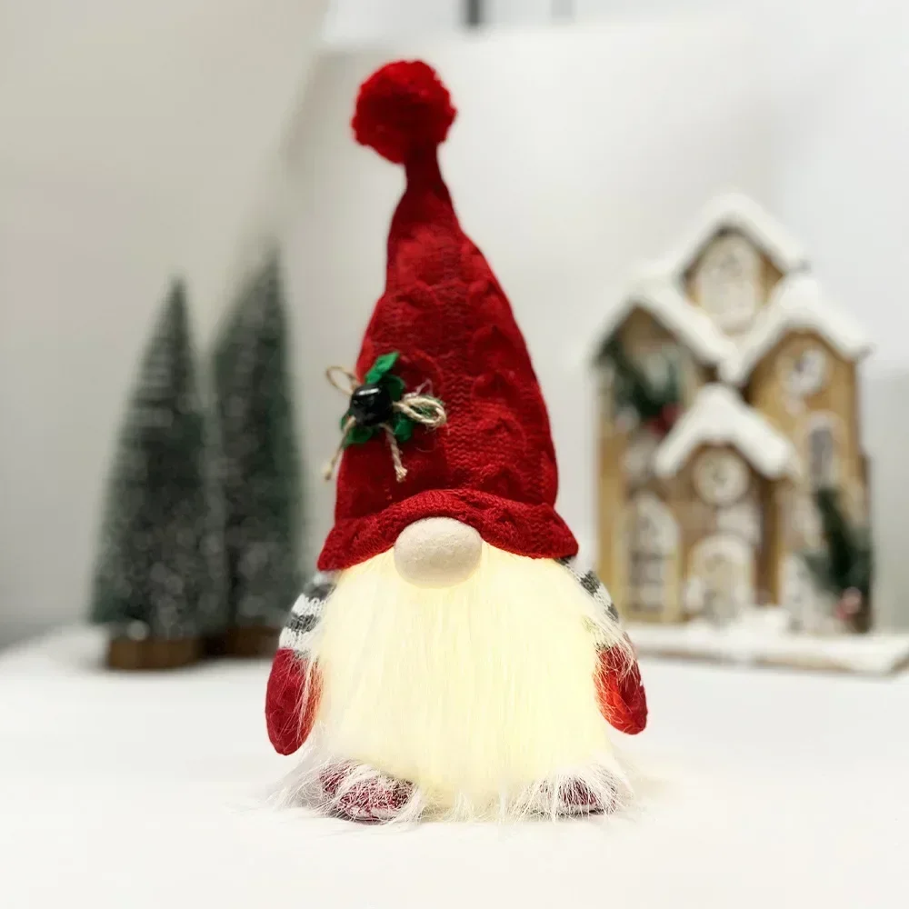 Christmas Doll Gift Ornament Christmas High end Lantern Dwarf Knitted Hat Rudolf Doll Ornament santa gnome dekoracje świąteczne