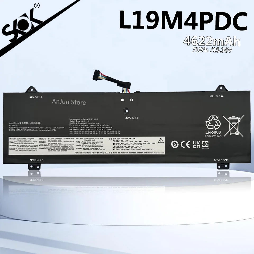 

L19C4PDC Laptop Battery For Lenovo Ideapad Yoga 7-14ITL5 7-15ITL5 Series 5B10Z26482 L19M4PDC L19C4PDC 15.36V 4622mAh