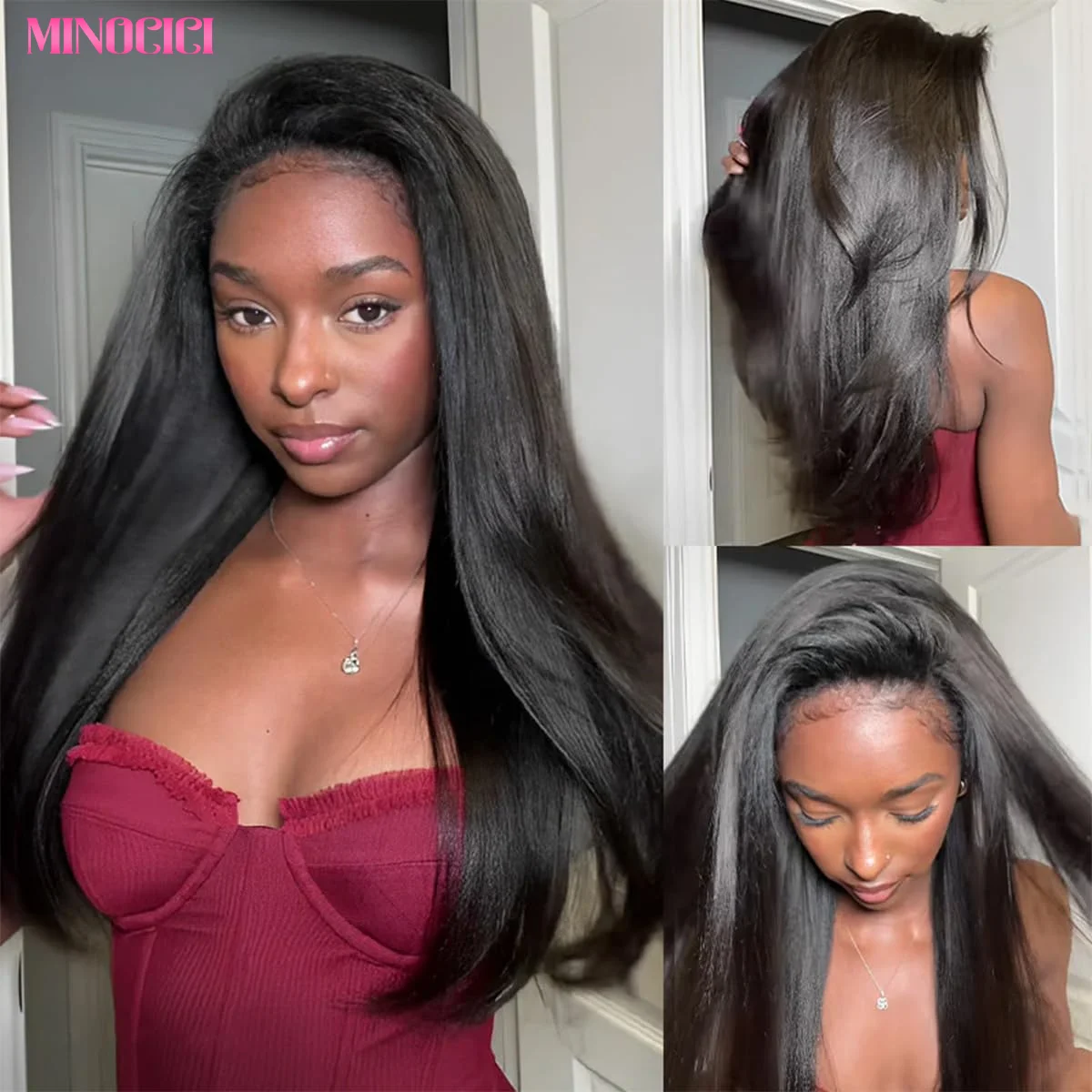 

Парик из натуральных волос с прямым кружевным фронтом 13x6, плотность 200%, предварительно выщипанный, с HD прозрачным кружевом, натуральный черный цвет, 30 дюймов, для женщин