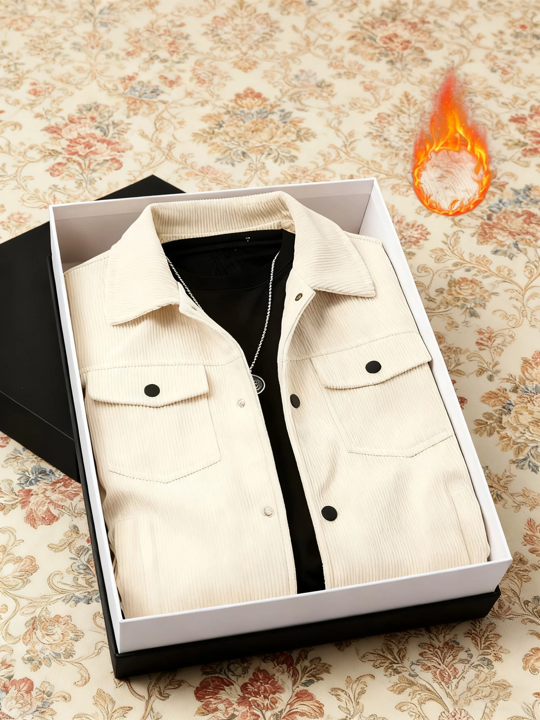 

New Men's Button-Up Collar Solid Color Casual Jacket for Spring Autumn Wear Comfortable Stroll Outerwear