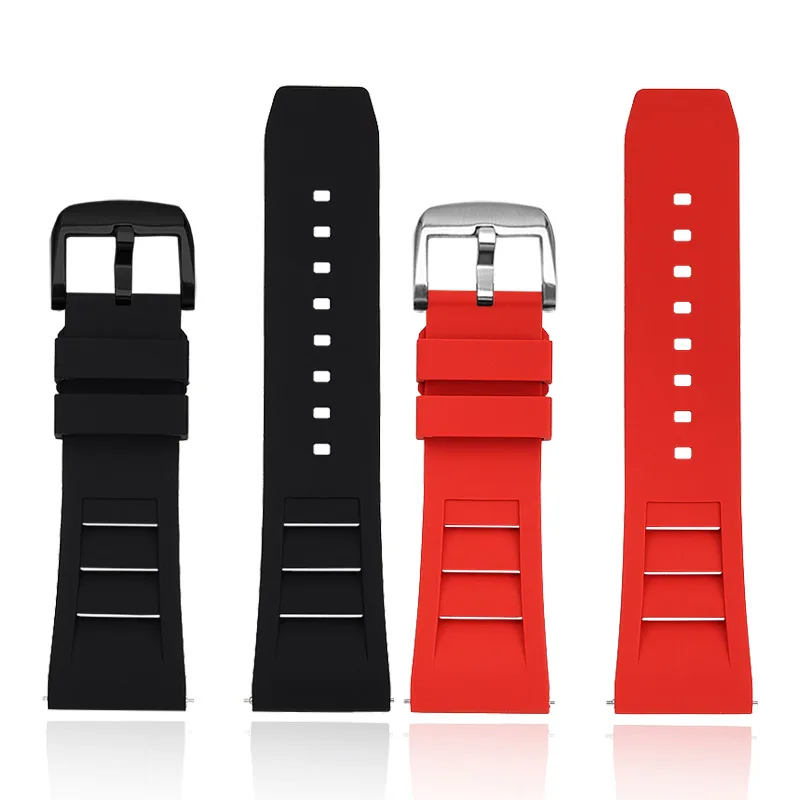 Rubber wristband for GeYa Great Wall wine barrel type aerospace joint G08253 G78135G quick release rubber watch strap 26mm image 5