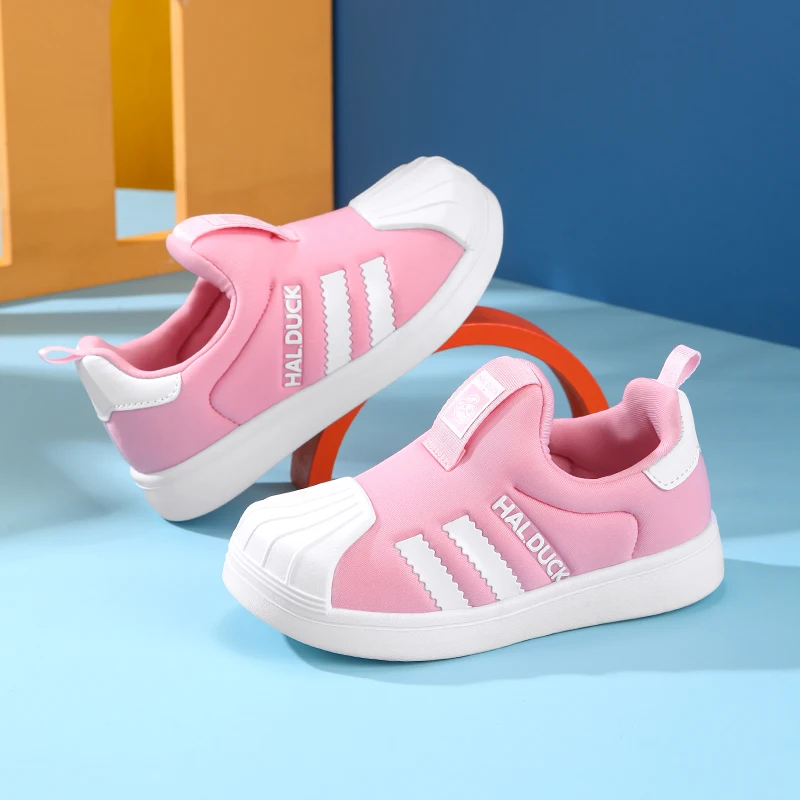 A pair of children's four-season mesh shell-toe board shoes, soft, comfortable,wear-resistant casual shoes,sizes 24-35,HML-GD571