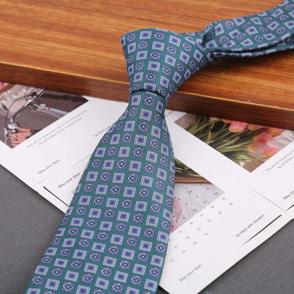Klassische Krawatte für Herren, Seidenimitat, hochwertige Krawatten, weich, neuartig, gepunktet, mit Blumenmuster, Business- und Hochzeitsaccessoires, Geschenk – Detail 20