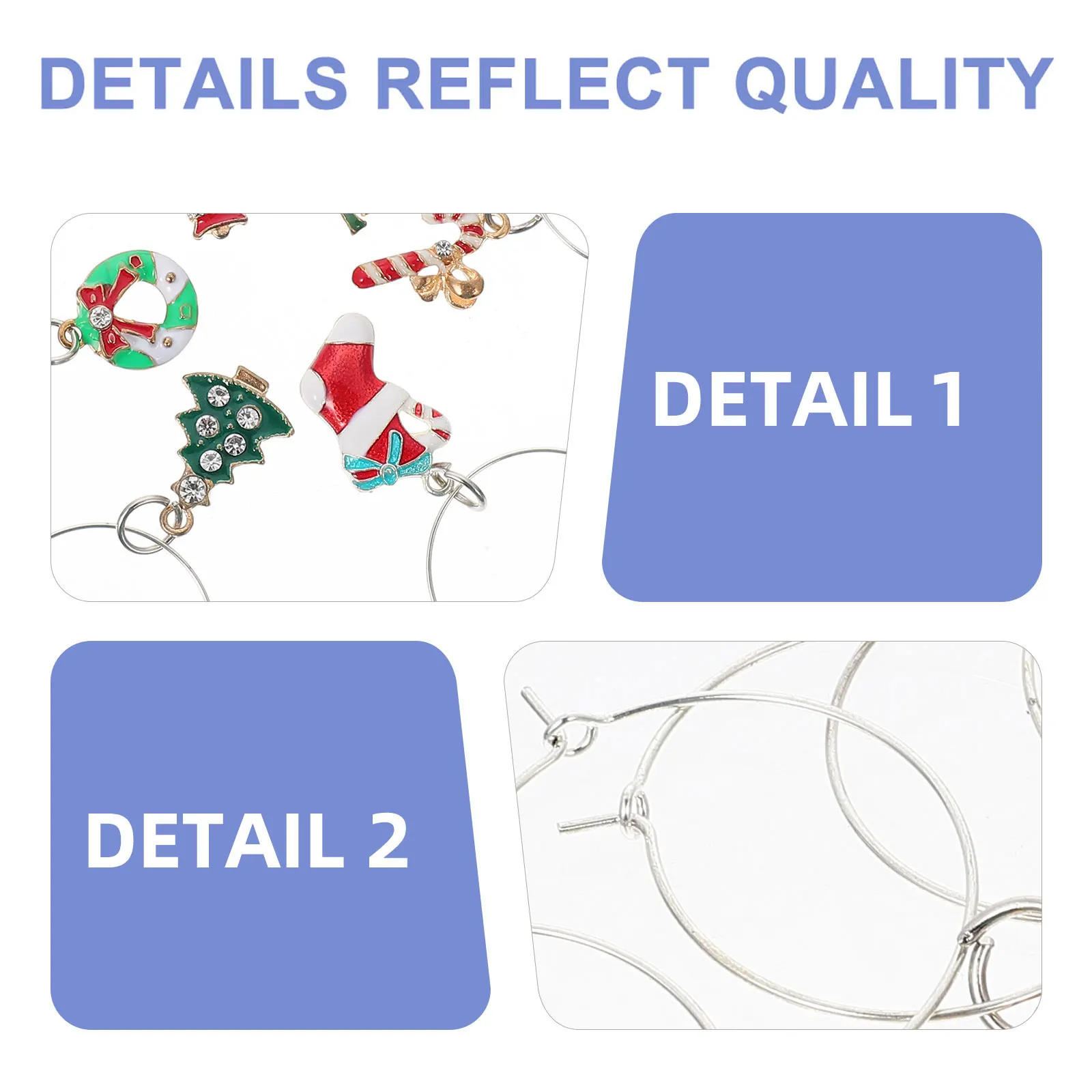 

6 Pcs Identifiers Wine Christmas Decorations Glass for Drinks Identification Markers Glasses