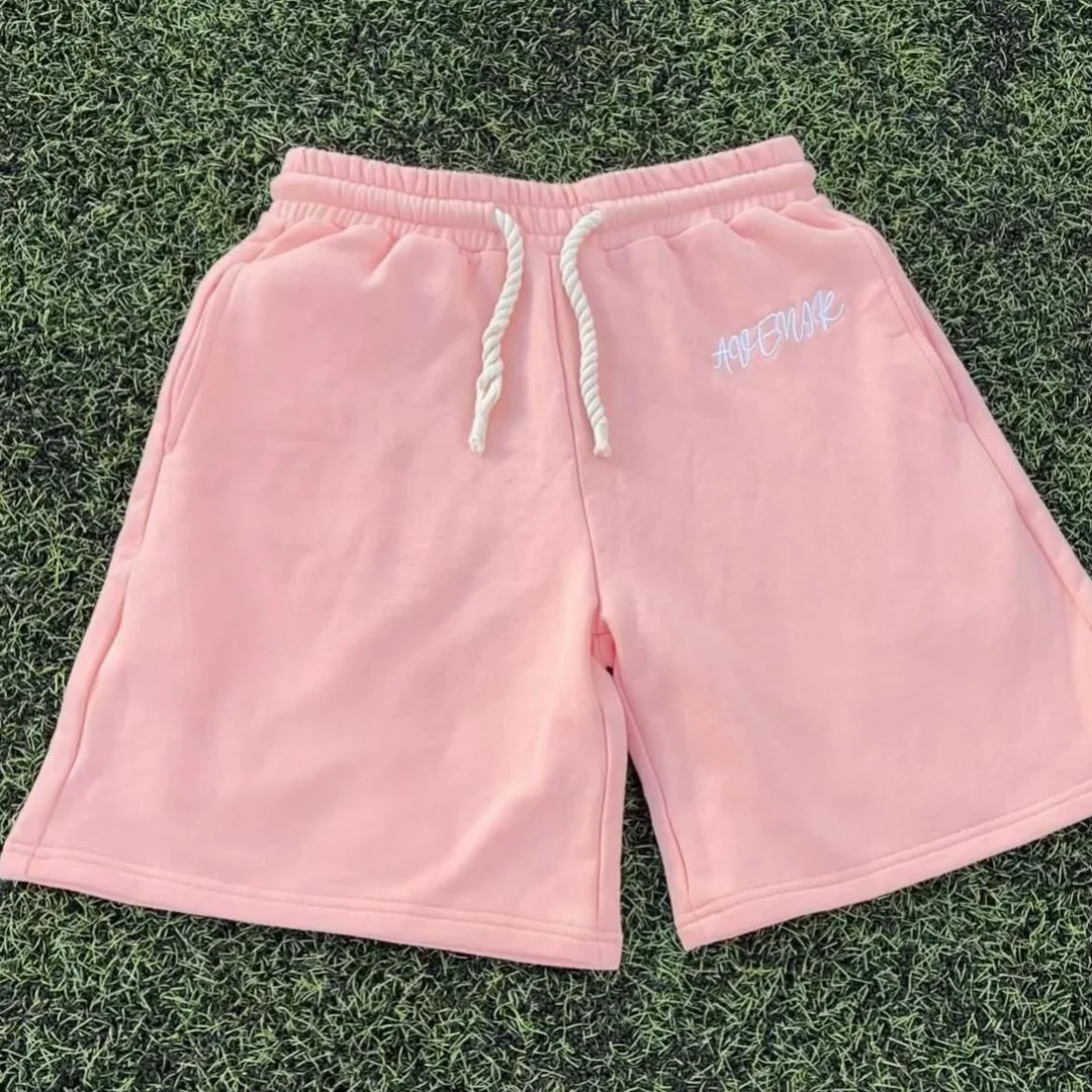 Women's Summer Casual Sweat Shorts - Elastic Waist Embroidered Lettering Pocket Loungewear Streetwear Shorts