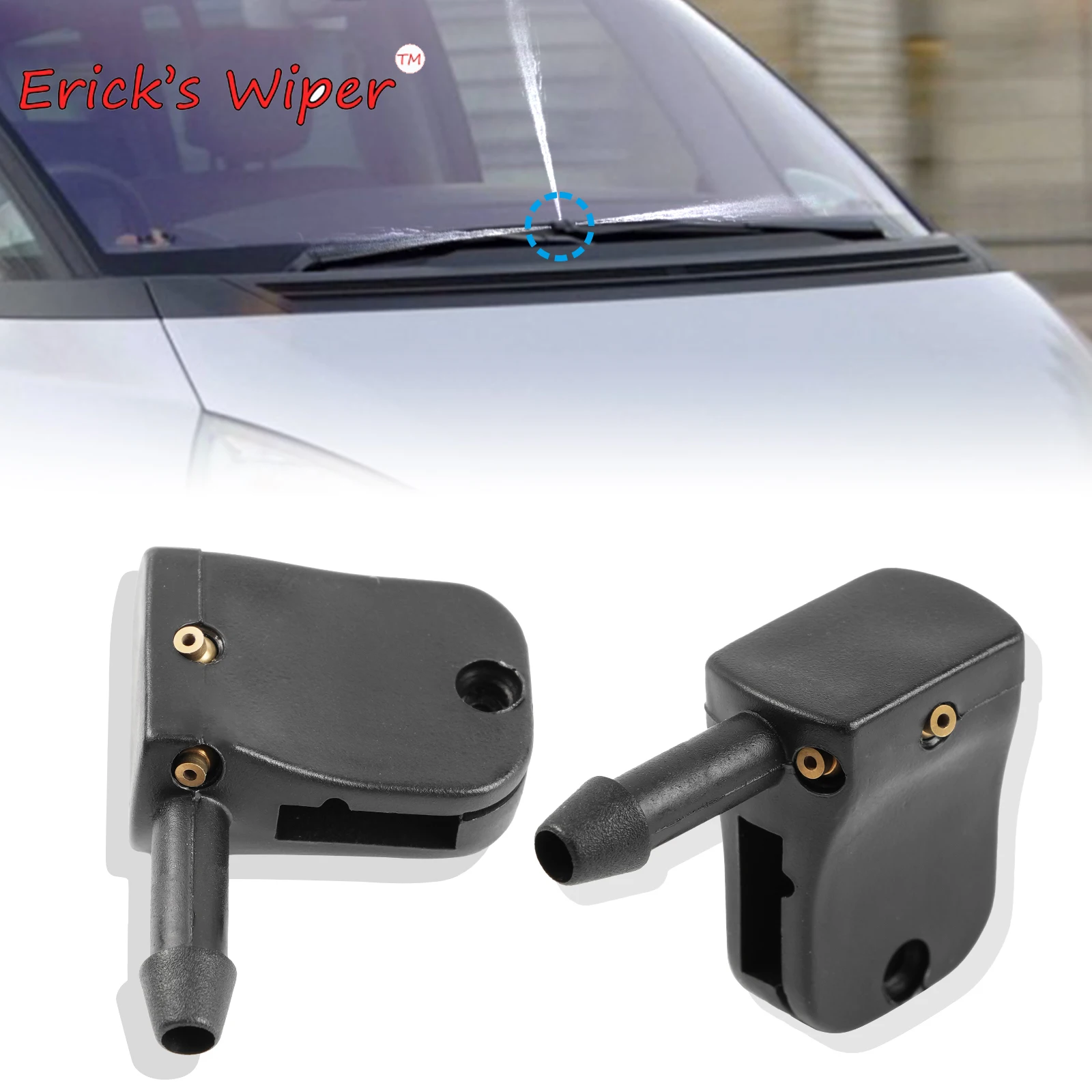 Erick\'s Wiper 2Pcs/set Universal Washer Nozzle Spray Jet For Ssangyong Rodius MK1 2004 - 2012 Mounted onto Wiper Arm