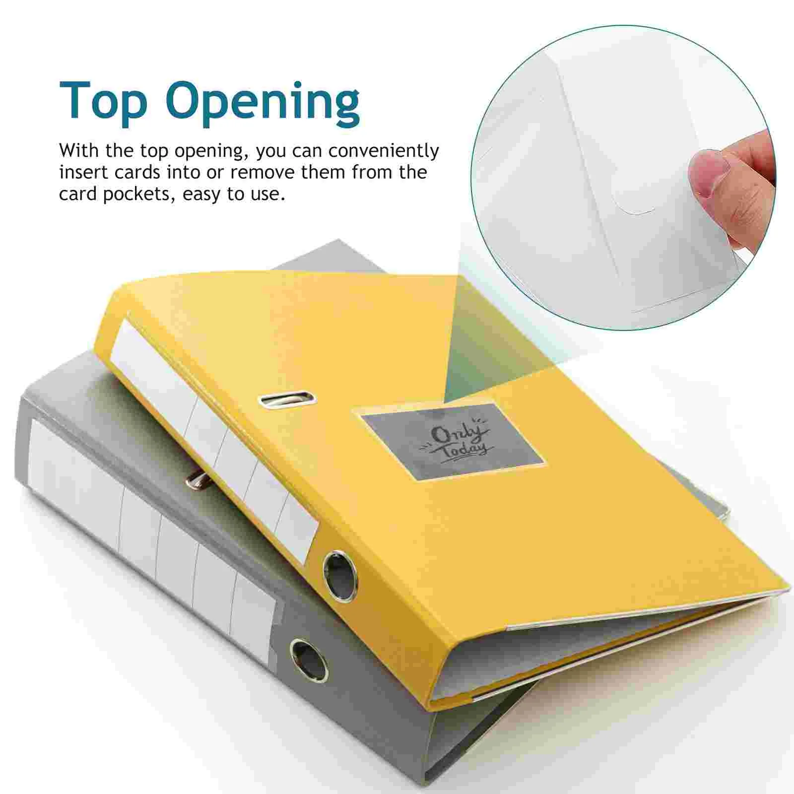 36 Pcs Card Pocket Sticky Index Pockets Holders for Organizing Label Cards Pouches Transparent Pvc