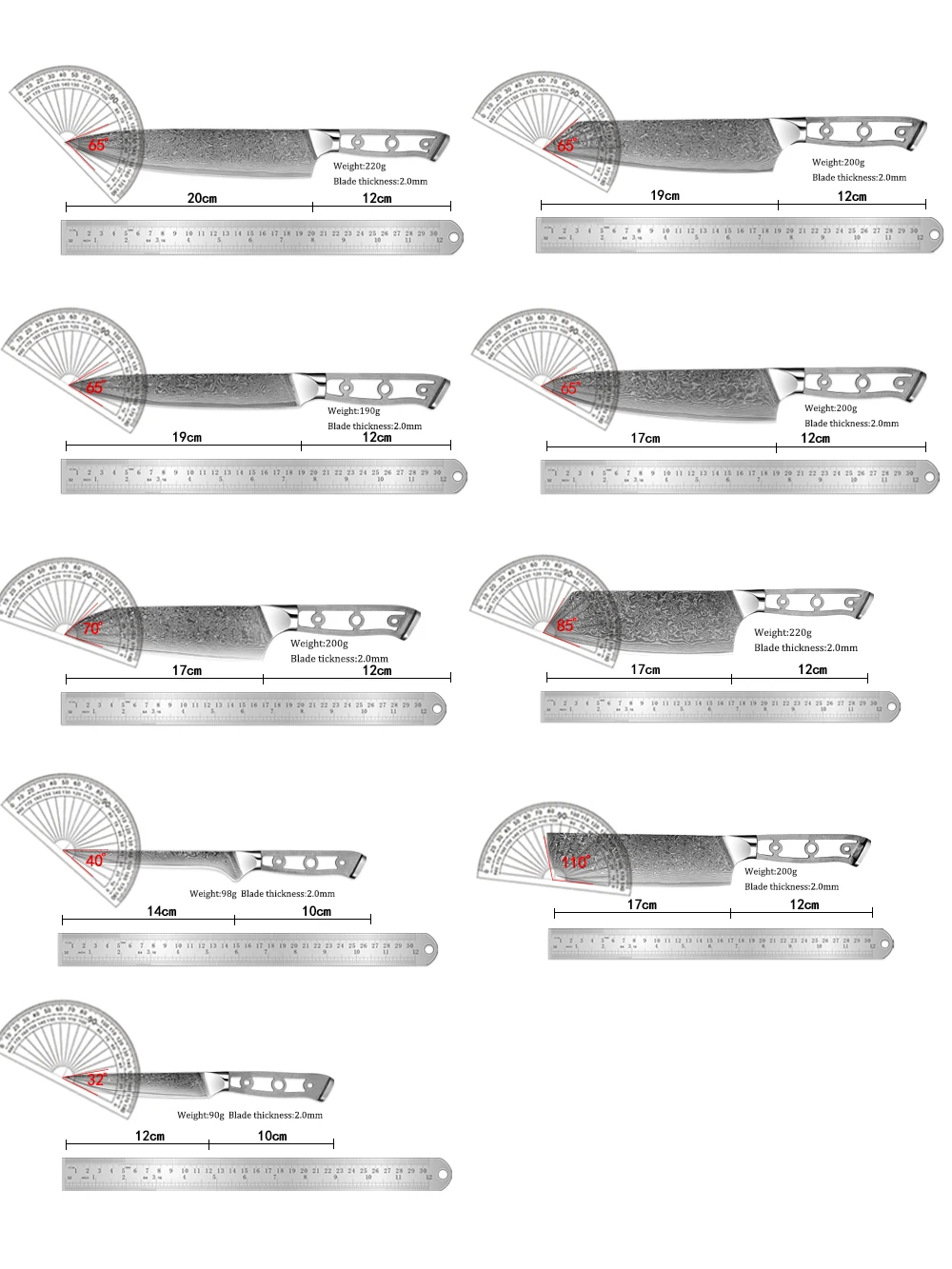 دمشق الصلب سكين المطبخ فارغة اليدوية DIY السكاكين فارغة صلابة عالية سكين الطاهي الحاد DIY بها بنفسك صنع الملحقات دون مقبض