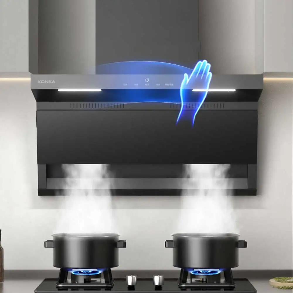 Automatic Cleaning Kitchen Range Hood Top Suction Household Extractor Hotte Cuisine Campanas De Cocina