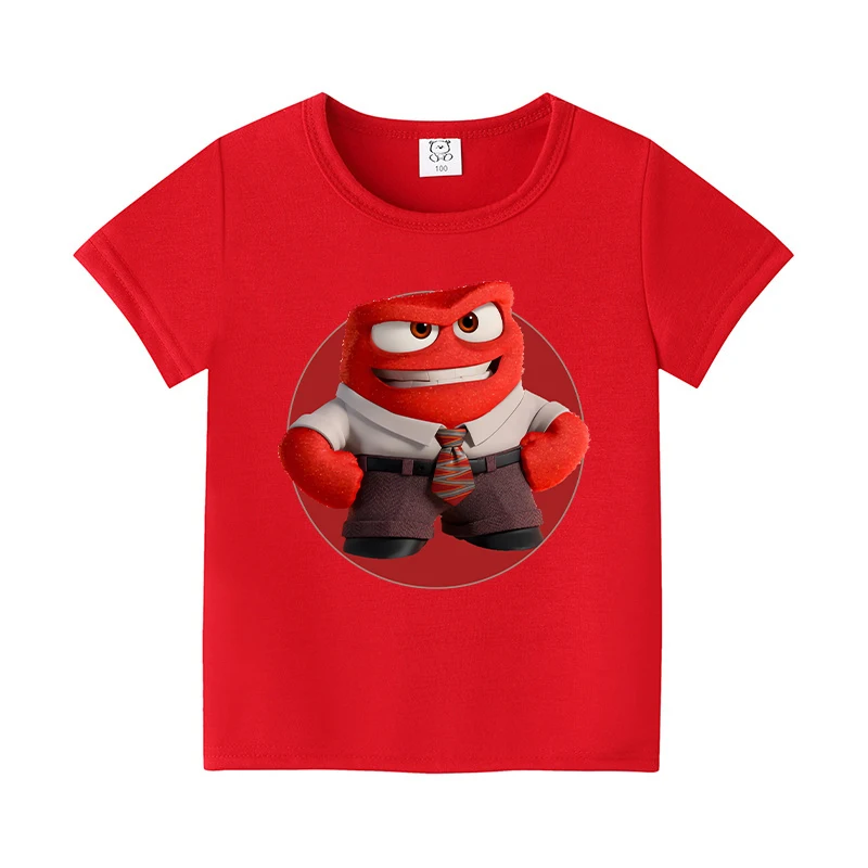 Inside Out 2 Disney Children T Shirt Boys Girls Clothes Tops Cotton Short Sleeve Summer Cartoon Anime Kids Cute Birthday Gifts