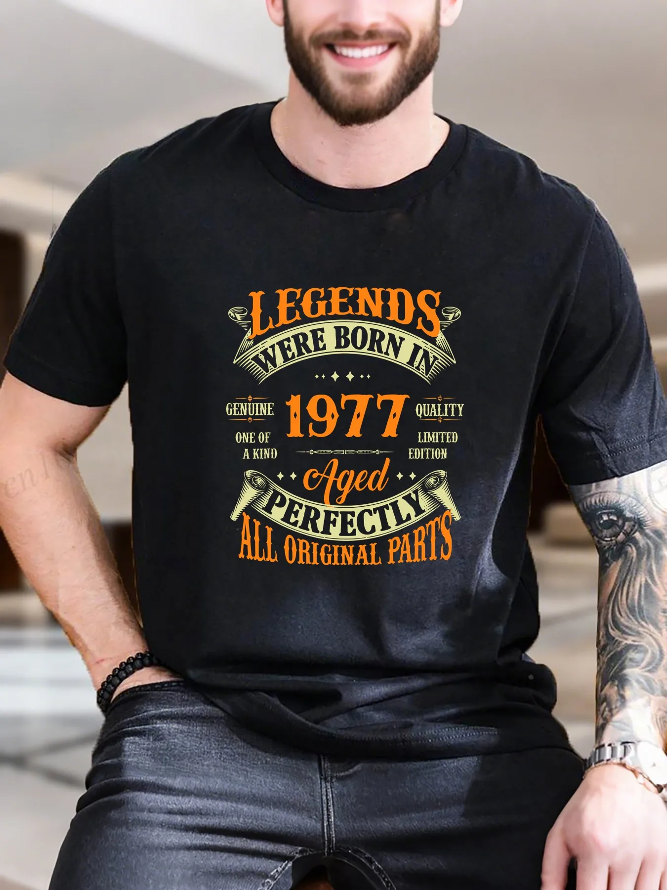 

Men's Printed Short Sleeve T-Shirt - Baseball Player Graphic 100% Cotton Comfortable Casual Top, Trendy Versatile Summer Daily Wear