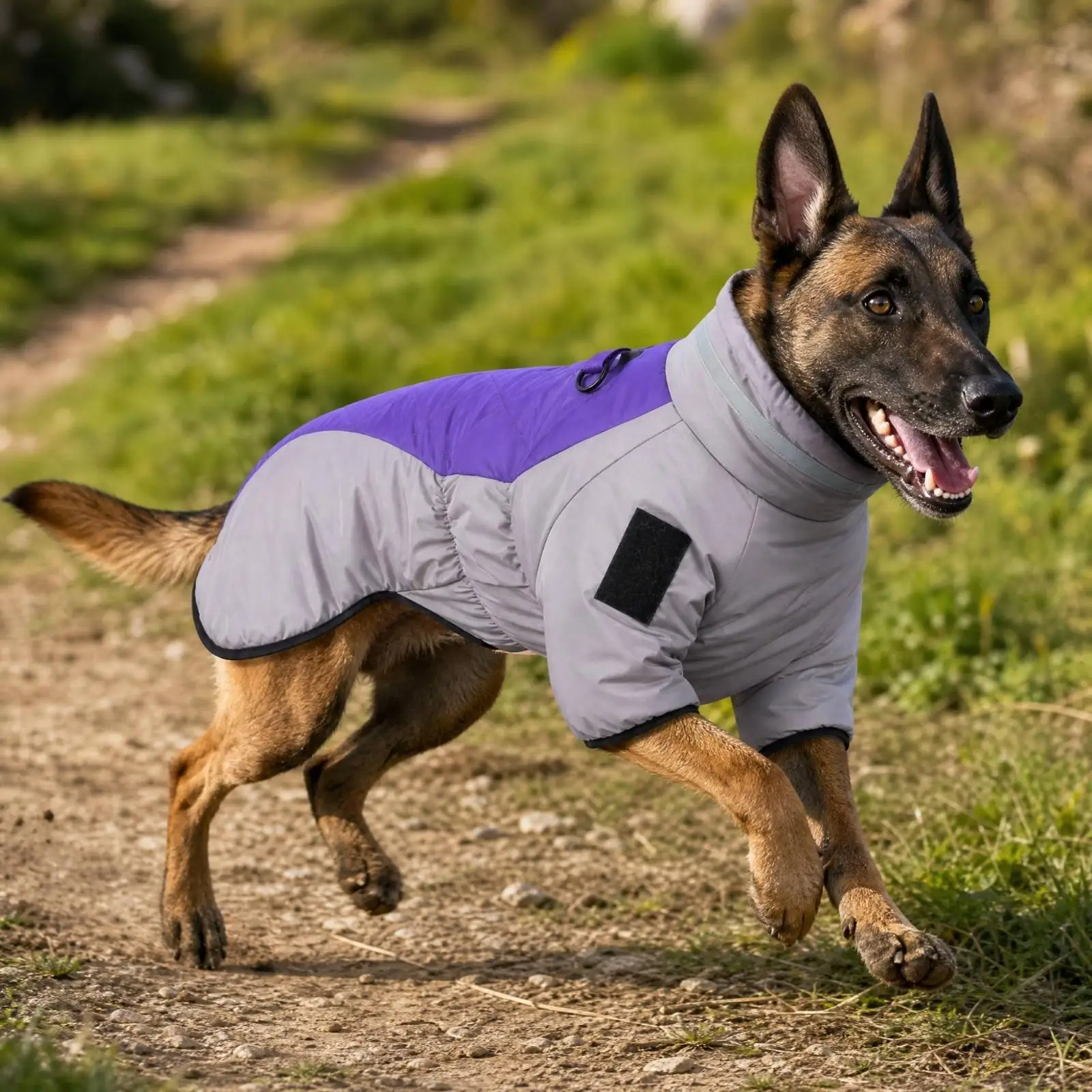 Full-Body Dog Snowsuit with Leash Loop Insulated Padded Dog Snowsuit with Reflective Trim Pet Outerwear Warm Snug Fit