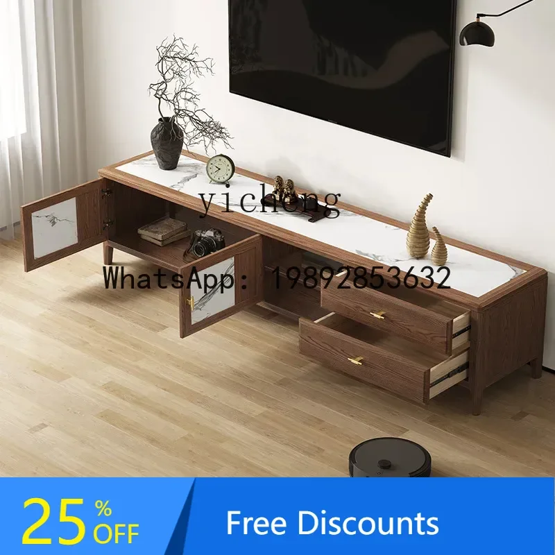 

LYY Ash Wood Solid Wood Stone Plate TV Cabinet Furniture Home Wall Cabinet Floor Cabinet